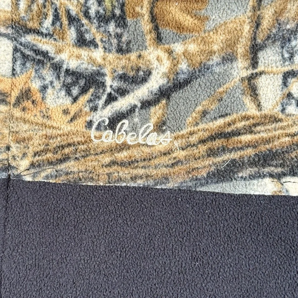 CABELA'S Kids Youth 2XL Black Camouflage Full-Zip Lined Hooded‎ Fleece Jacket